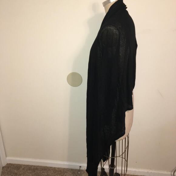 Acrobat Black 100% Linen Tie Front Sweater Jacket OS - Picture 2 of 10